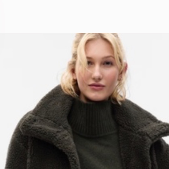 NWT Gap Sherpa coat mistletoe green xs - Picture 5 of 8